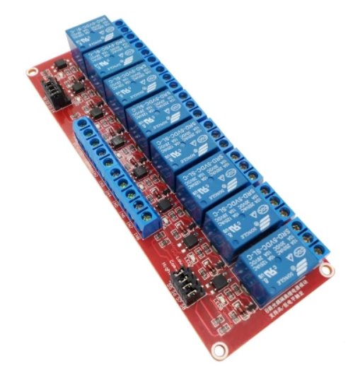 8-kanálový relé modul 5V s LED signalizací L/H