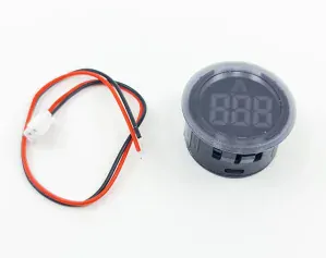 Digitální voltmetr kulatý do panelu 4-100V modrý