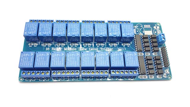 16-kanálový relé TTL modul s LED signalizací 12V 