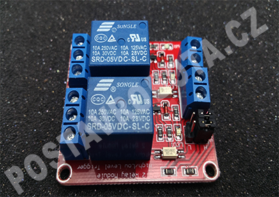 2-kanálový relé modul 5V s LED signalizací