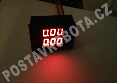 Digitální voltmetr a ampérmetr do panelu červený 10A 100V