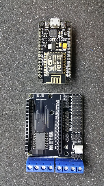NodeMcu  ESP8266 a Shield pro řízení motorů L293D