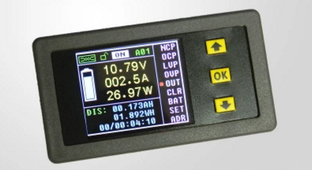 Wattmetr Ah-metr 120V 30A s barevným displejem