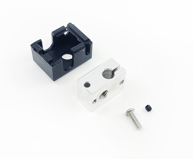 Hliníkový heatblock V6 + silikonový izolační kryt