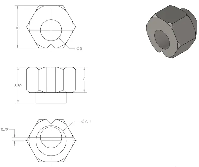 Excentrická matice pro 3D tiskárny