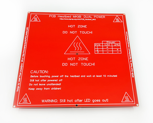 Vyhřívaná podložka Heated bed pro 3D tiskárnu 12V s kabeláží